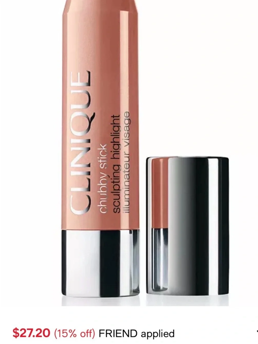 Clinique Chubby Stick Highlighter 01 Hefty Highlight FULL SIZE NWOB